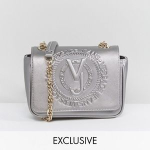Versace Jean Embossed Metallic Crossbody Bag